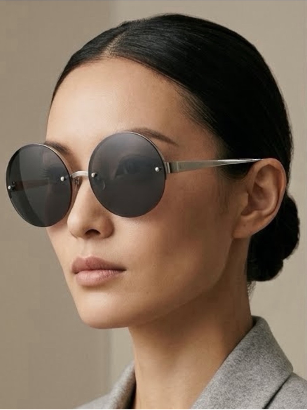 NWT Linda Farrow 313 Round Sunglasses Rare C10 Matt Gold Silver Grey Archival